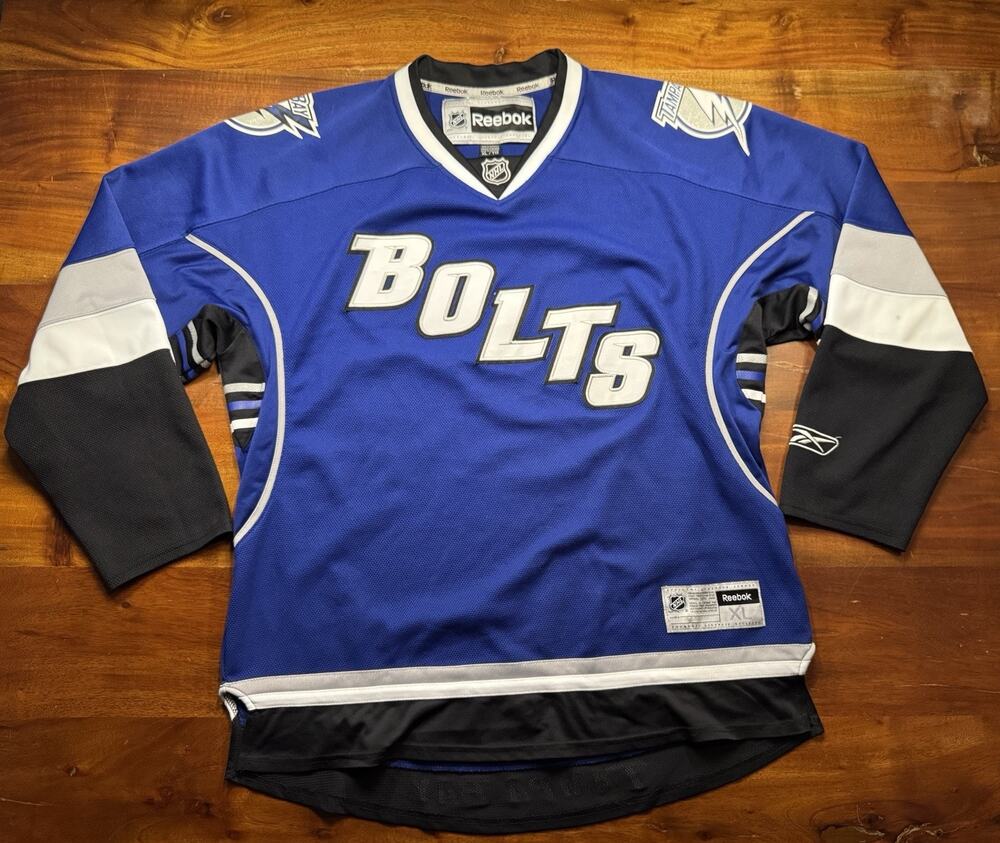 Tampa Bay Lightning Bolts Reebok NHL Hockey Jersey Size XL Adult Alternate